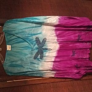 Gauzy 4X top with dragonflies